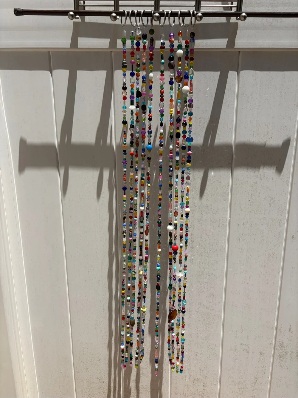 10 strands 36 inches long made with glass beads